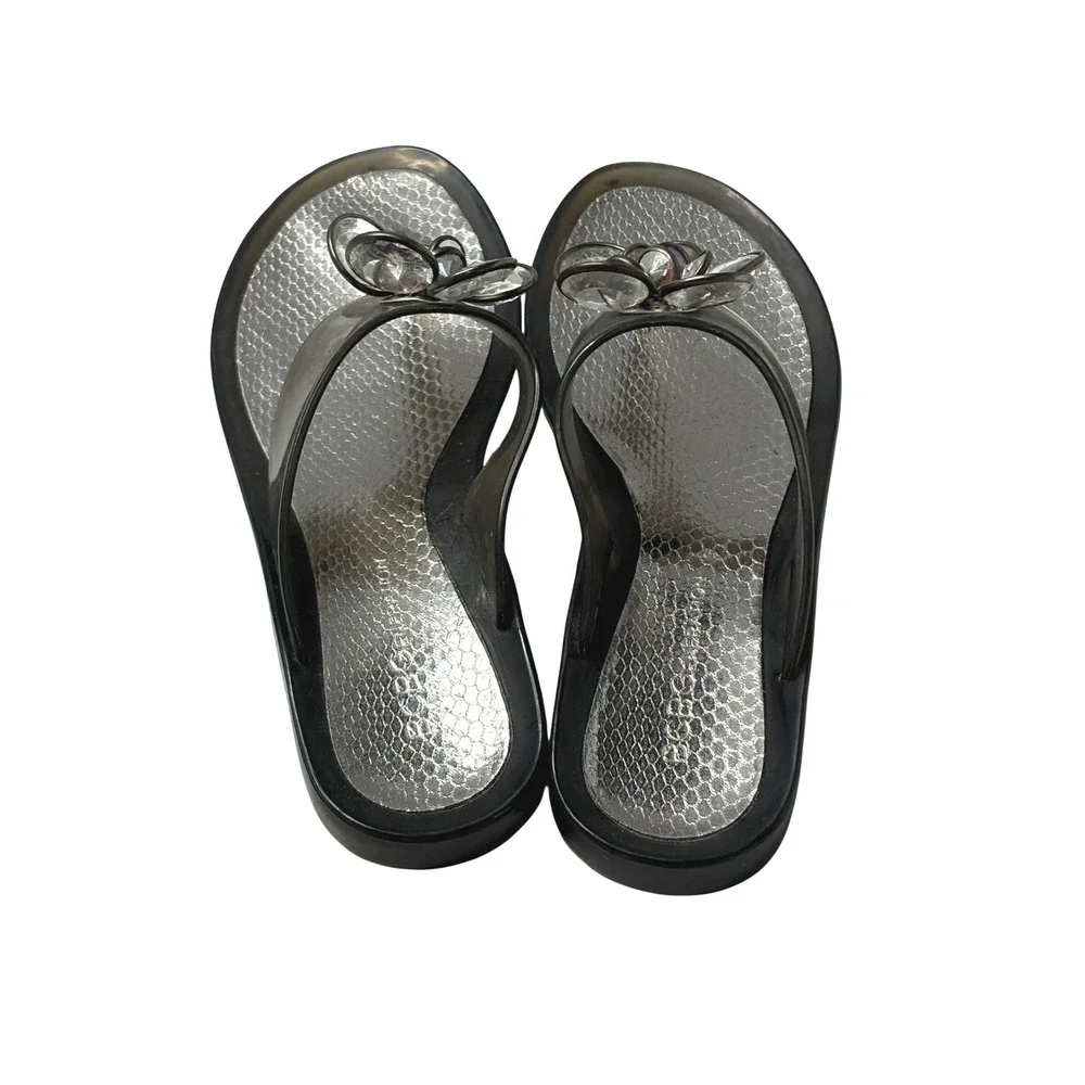 BCBGGeneration BG Magnolia Jelly‎ Flip Flops 8 3D Floral Accent